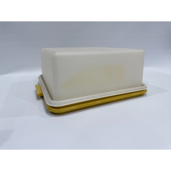 Tupperware Cake Saver Carrier Taker Yellow 1241-5 SQUARE & Carolier 10x10x5 read - Picture 4 of 8
